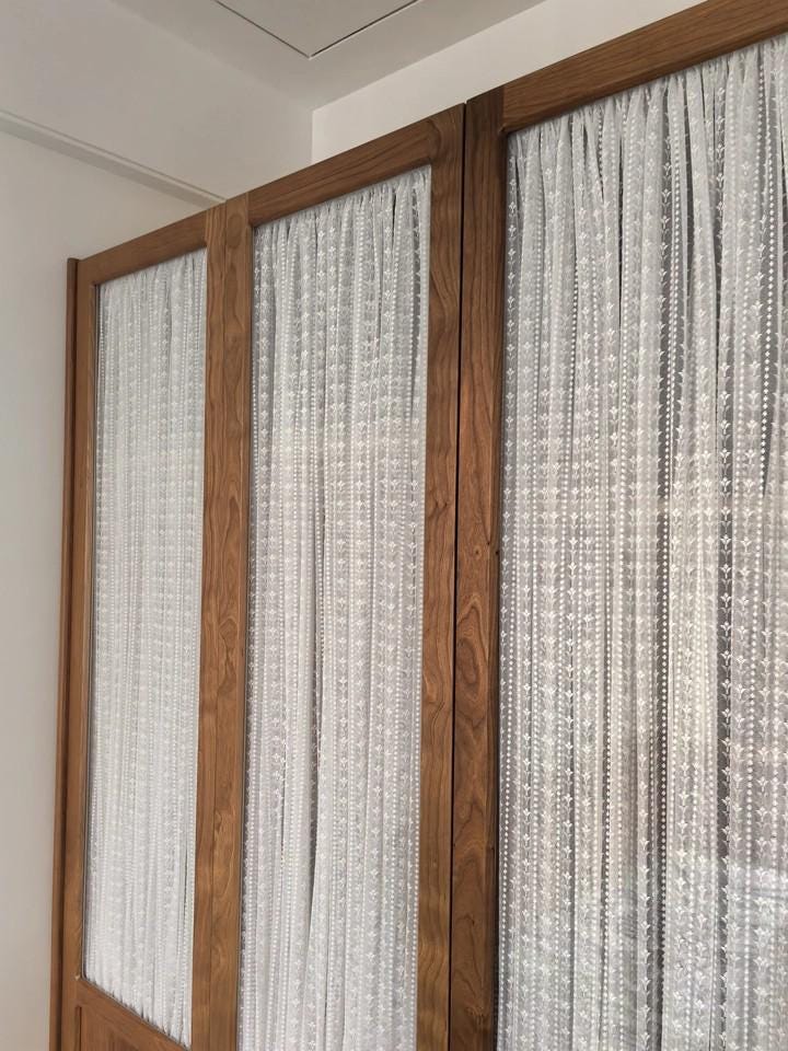 Door Curtain, Custom French Door Panel,Linen Skylight Curtains for Sun Shade,Sheer Lace Front Door Curtain, Sidelight Curtain (Single Panel)