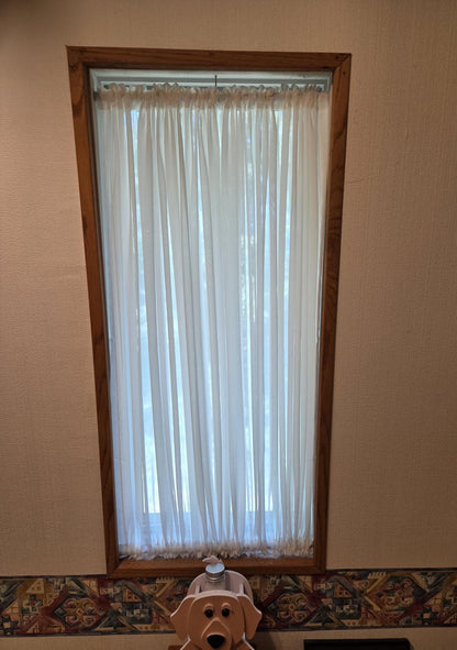 Door Curtain, Custom French Door Panel,Linen Skylight Curtains for Sun Shade,Sheer Lace Front Door Curtain, Sidelight Curtain (Single Panel)