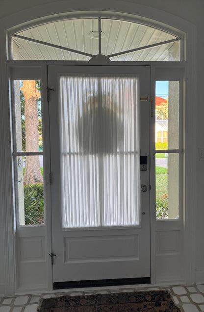 Door Curtain, Custom French Door Panel,Linen Skylight Curtains for Sun Shade,Sheer Lace Front Door Curtain, Sidelight Curtain (Single Panel)
