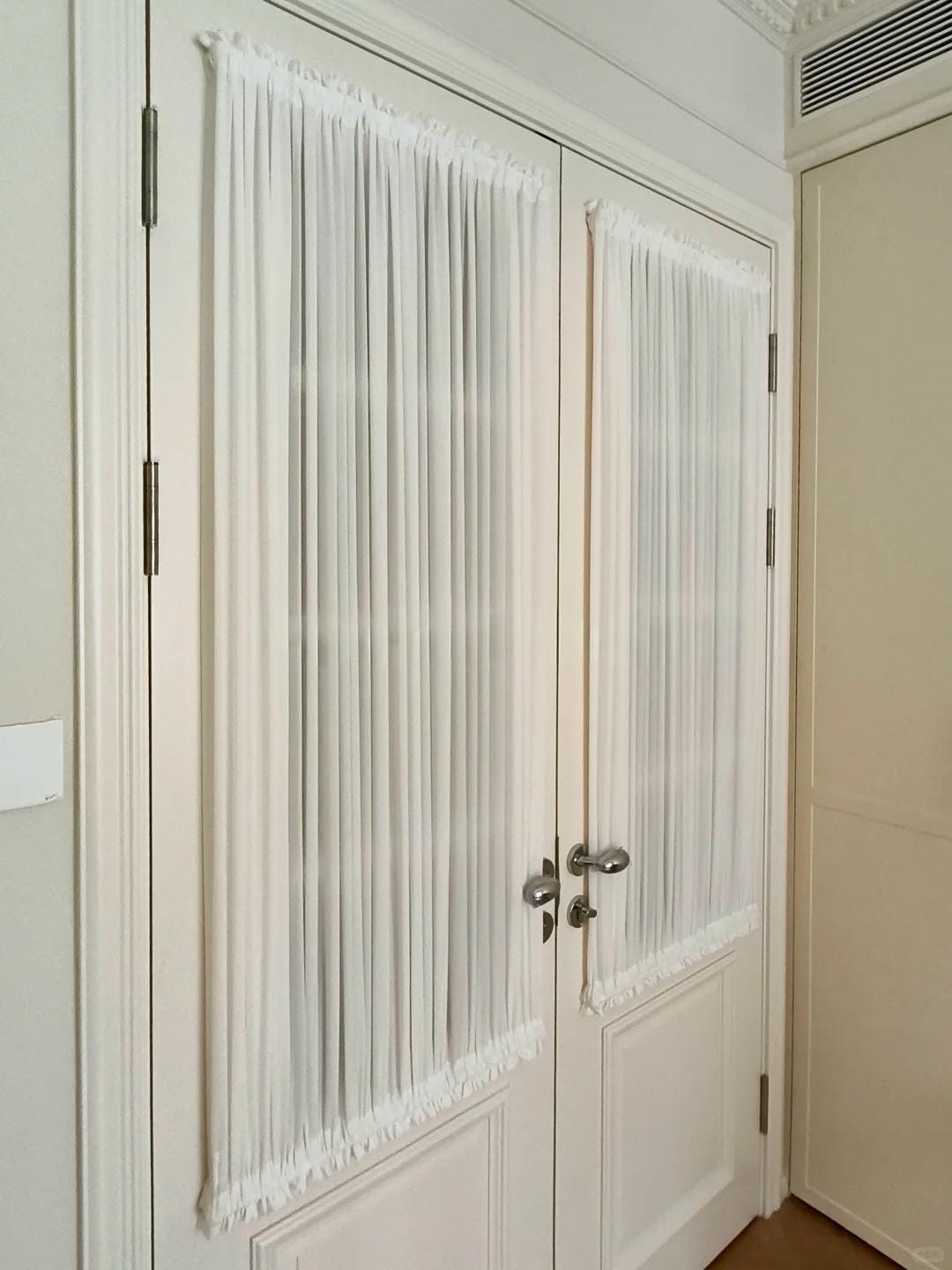 Door Curtain, Custom French Door Panel,Linen Skylight Curtains for Sun Shade,Sheer Lace Front Door Curtain, Sidelight Curtain (Single Panel)