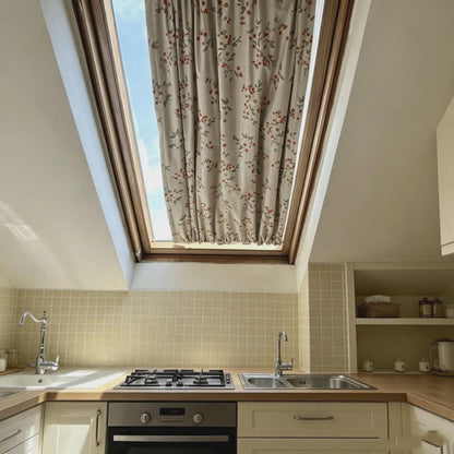 Blackout Door Curtain, Insulating Soundproof Panel, Linen Skylight Curtains for Sun Shade, Front Door Window Curtain (Single Panel)