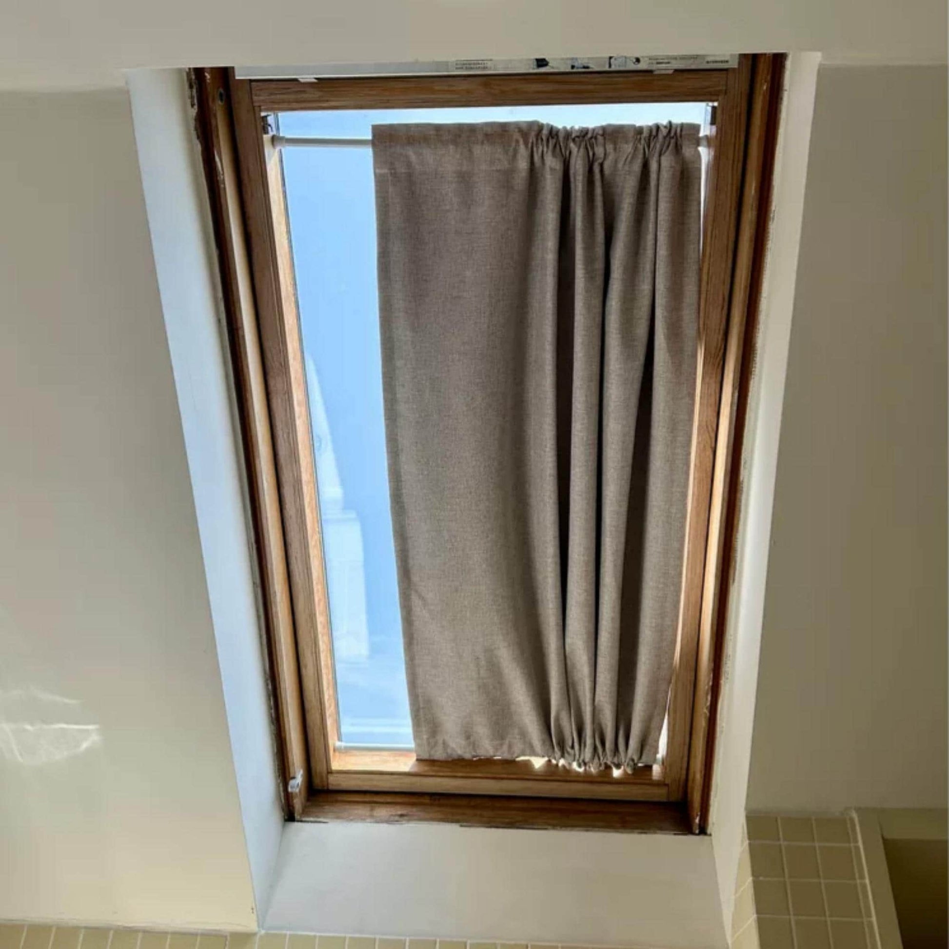 Blackout Door Curtain, Insulating Soundproof Panel, Linen Skylight Curtains for Sun Shade, Front Door Window Curtain (Single Panel)