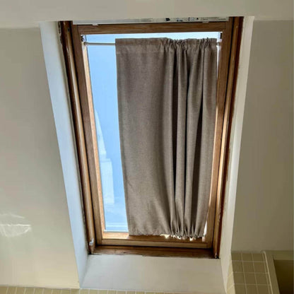 Blackout Door Curtain, Insulating Soundproof Panel, Linen Skylight Curtains for Sun Shade, Front Door Window Curtain (Single Panel)