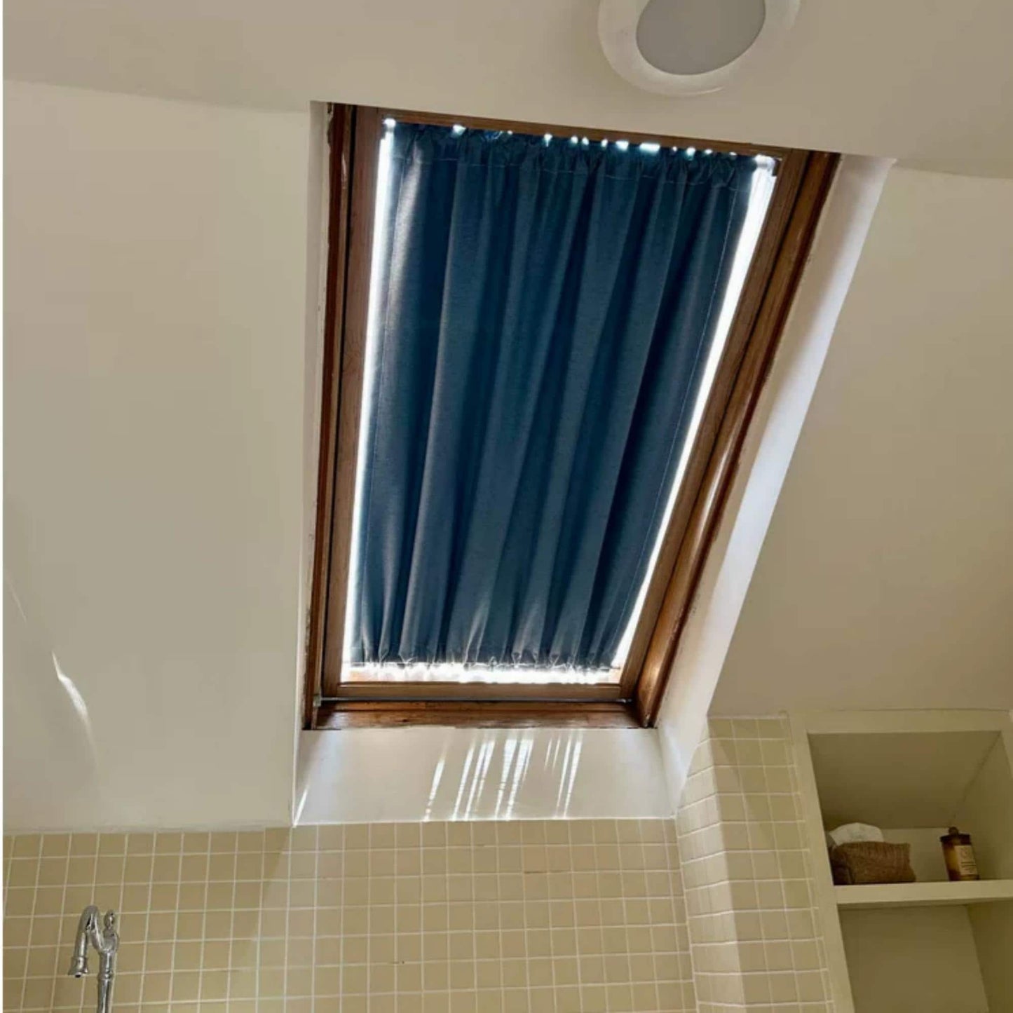 Blackout Door Curtain, Insulating Soundproof Panel, Linen Skylight Curtains for Sun Shade, Front Door Window Curtain (Single Panel)