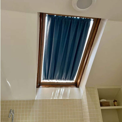 Blackout Door Curtain, Insulating Soundproof Panel, Linen Skylight Curtains for Sun Shade, Front Door Window Curtain (Single Panel)