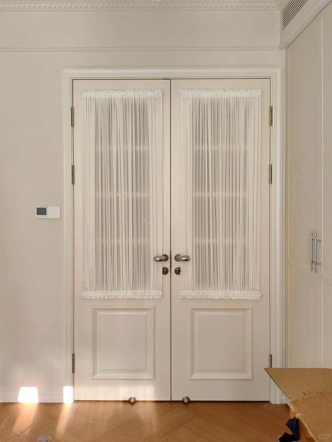 Door Curtain, Custom French Door Panel,Linen Skylight Curtains for Sun Shade,Sheer Lace Front Door Curtain, Sidelight Curtain (Single Panel)