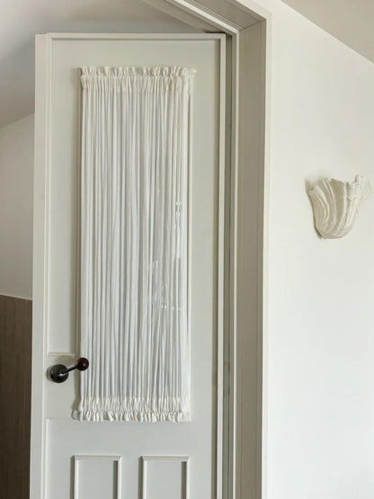 Door Curtain, Custom French Door Panel,Linen Skylight Curtains for Sun Shade,Sheer Lace Front Door Curtain, Sidelight Curtain (Single Panel)