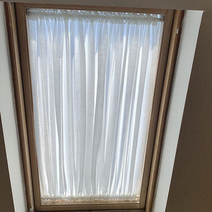 100% Linen Door Curtain, Custom French Door Panel, White Sheer Linen Front Door Window Curtain, Sidelight Curtain (Single Panel)