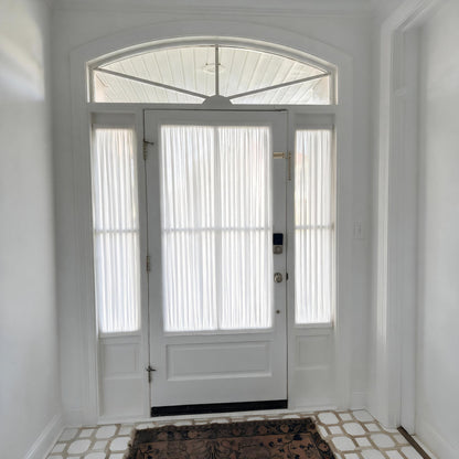 100% Linen Door Curtain, Custom French Door Panel, White Sheer Linen Front Door Window Curtain, Sidelight Curtain (Single Panel)