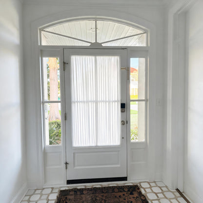 100% Linen Door Curtain, Custom French Door Panel, White Sheer Linen Front Door Window Curtain, Sidelight Curtain (Single Panel)