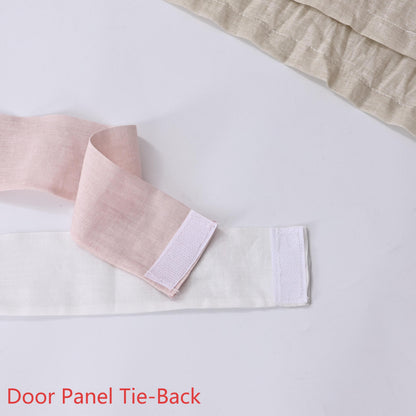 100% Linen Door Curtain, Custom French Door Panel, White Sheer Linen Front Door Window Curtain, Sidelight Curtain (Single Panel)