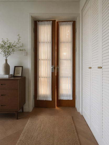 100% Linen Door Curtain, Custom French Door Panel, White Sheer Linen Front Door Window Curtain, Sidelight Curtain (Single Panel)