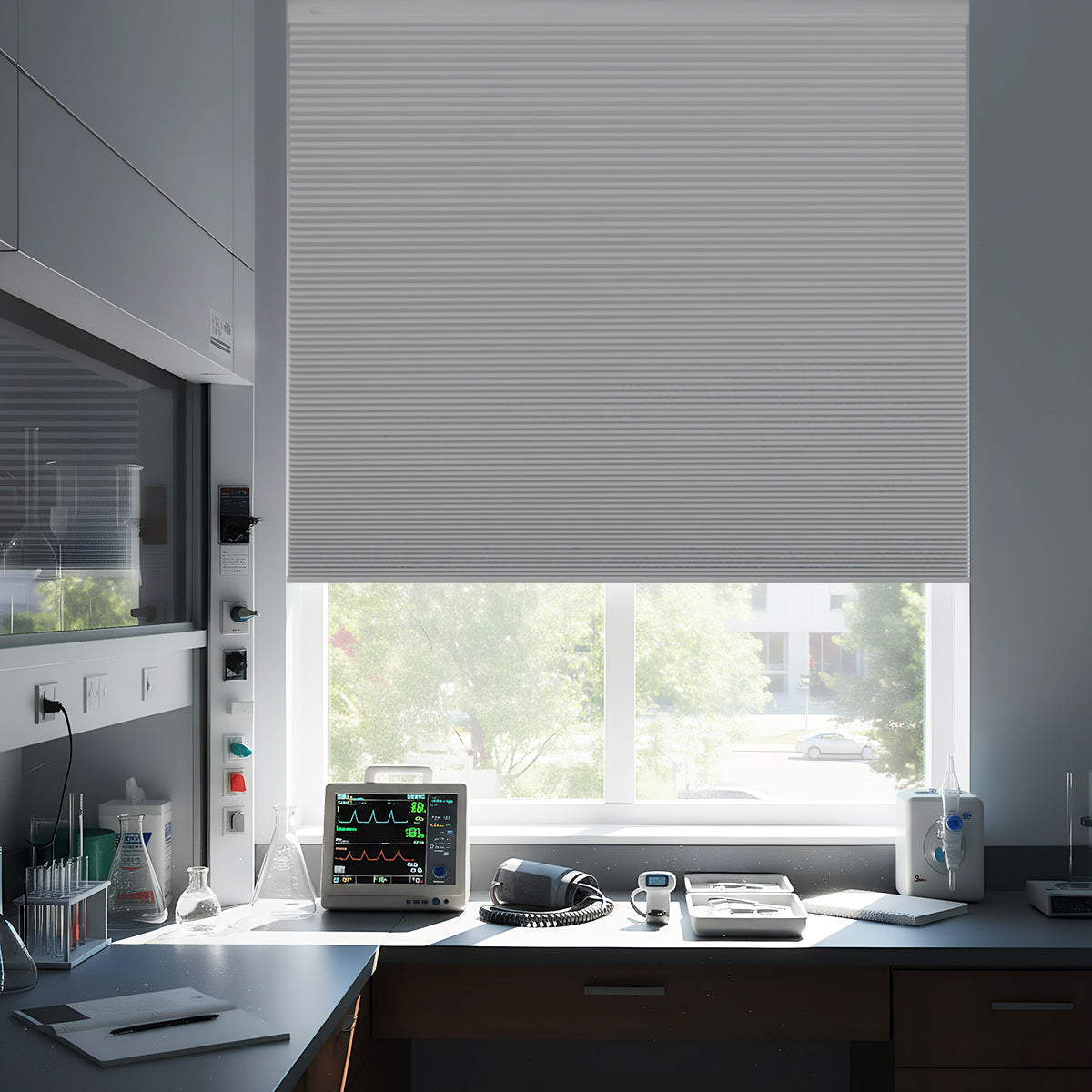 Custom No Drill Cordless Blackout Cellular Shades, Made to Measure Honeycomb Window Shades, Thermal Insulated, Child Safe