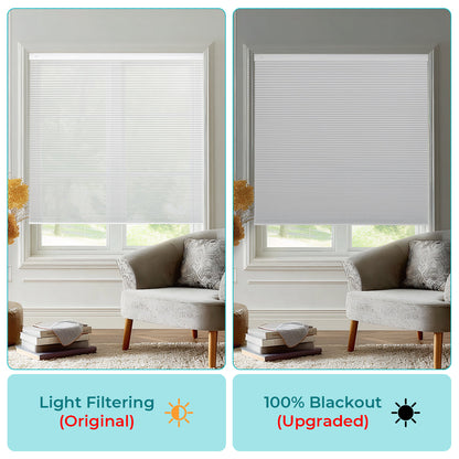 Custom No Drill Cordless Blackout Cellular Shades, Made to Measure Honeycomb Window Shades, Thermal Insulated, Child Safe