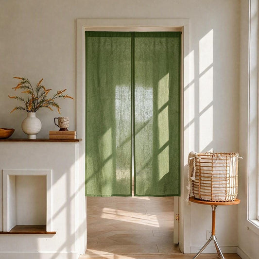 Linen Noren Door Curtain – Japandi Room Divider - UDreamHome