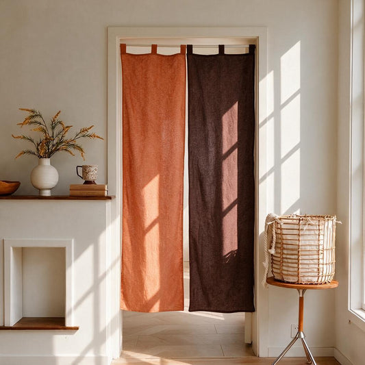 Linen Noren Door Curtain – Japandi Room Divider - UDreamHome