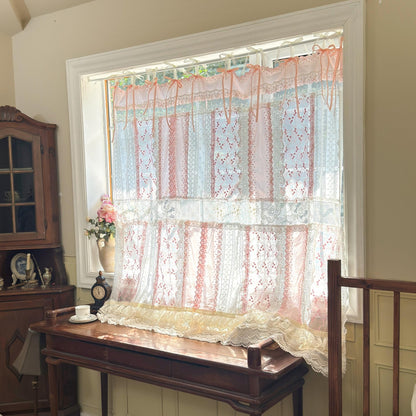 Mediterranean Chic Shabby Vintage Lace Fringed Curtain Valance - UDreamHome