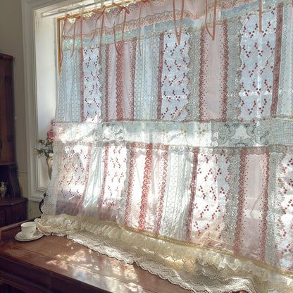 Mediterranean Chic Shabby Vintage Lace Fringed Curtain Valance - UDreamHome