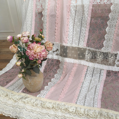 Mediterranean Chic Shabby Vintage Lace Fringed Curtain Valance - UDreamHome