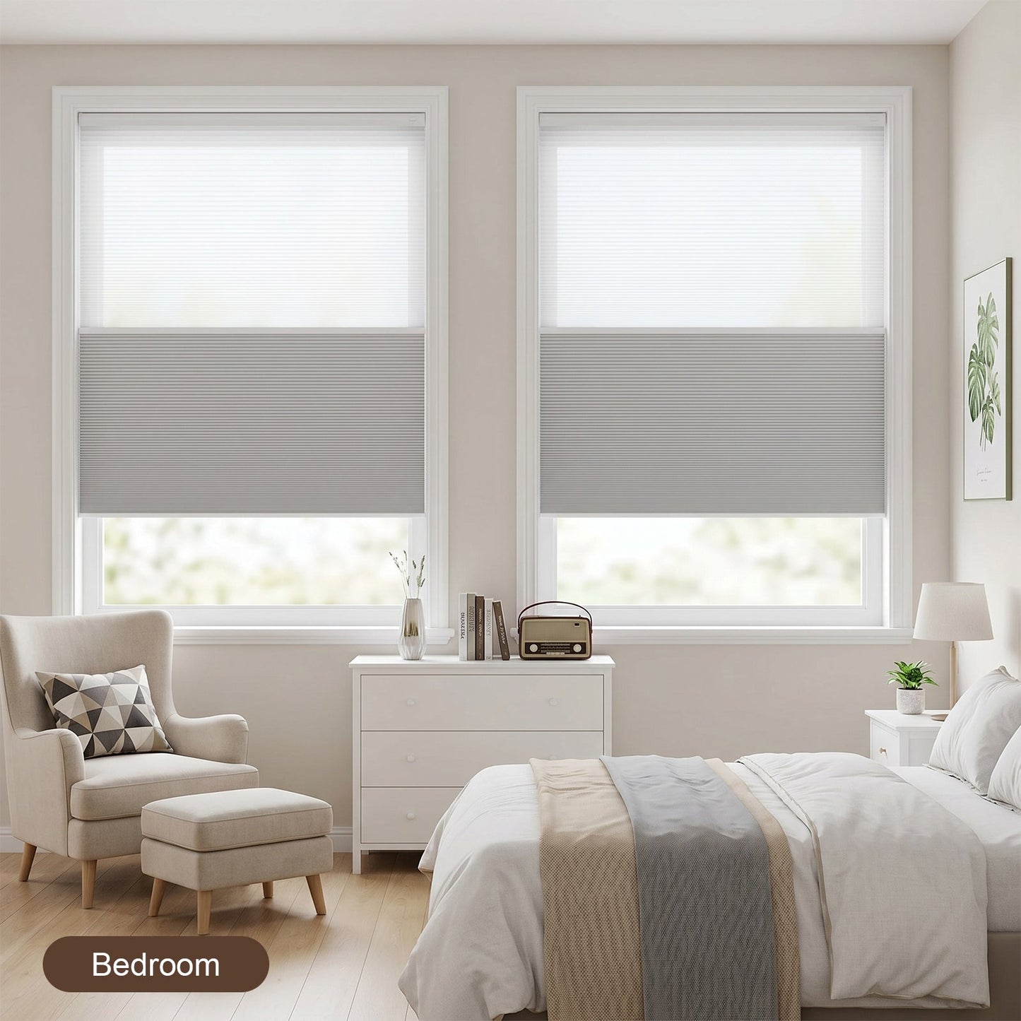 Custom Motorized Day Night Cellular Shades – Smart Double Honeycomb Blinds with Remote Control