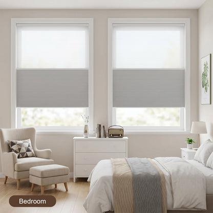 Custom Motorized Day Night Cellular Shades – Smart Double Honeycomb Blinds with Remote Control