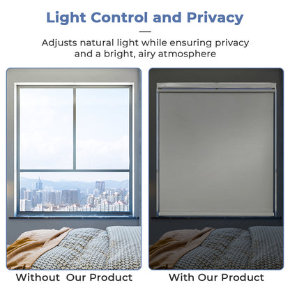 Custom No Drill Cordless Blackout Roller Shades – Waterproof & Thermal Insulated