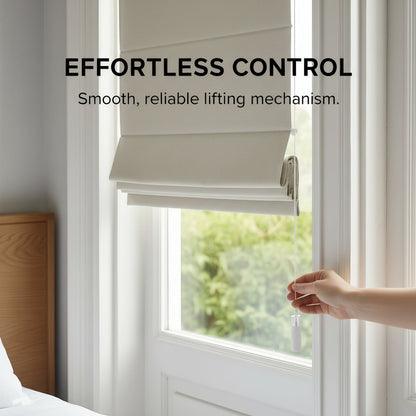 No Drill  100% Blackout Corded Custom Roman Shades For Windows Inside Mount