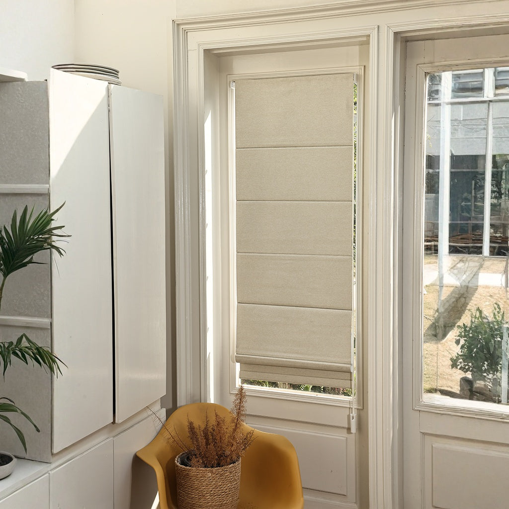 No Drill  100% Blackout Corded Custom Roman Shades For Windows Inside Mount
