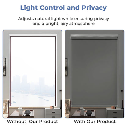 Custom No Drill Cordless Blackout Roller Shades – Waterproof & Thermal Insulated