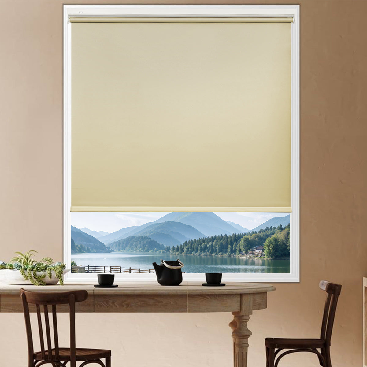 Custom No Drill Cordless Blackout Roller Shades – Waterproof & Thermal Insulated