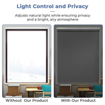 Custom No Drill Cordless Blackout Roller Shades – Waterproof & Thermal Insulated