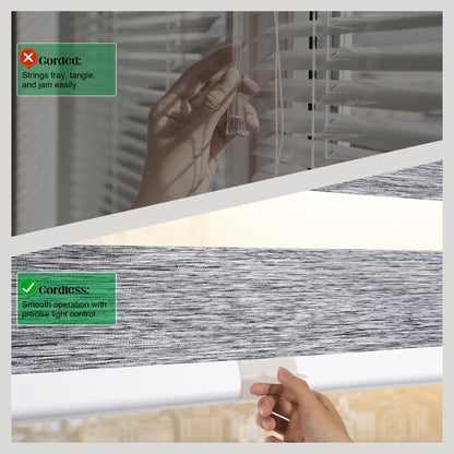 Custom No Drill Cordless Zebra Shades – Room Darkening Window Blinds