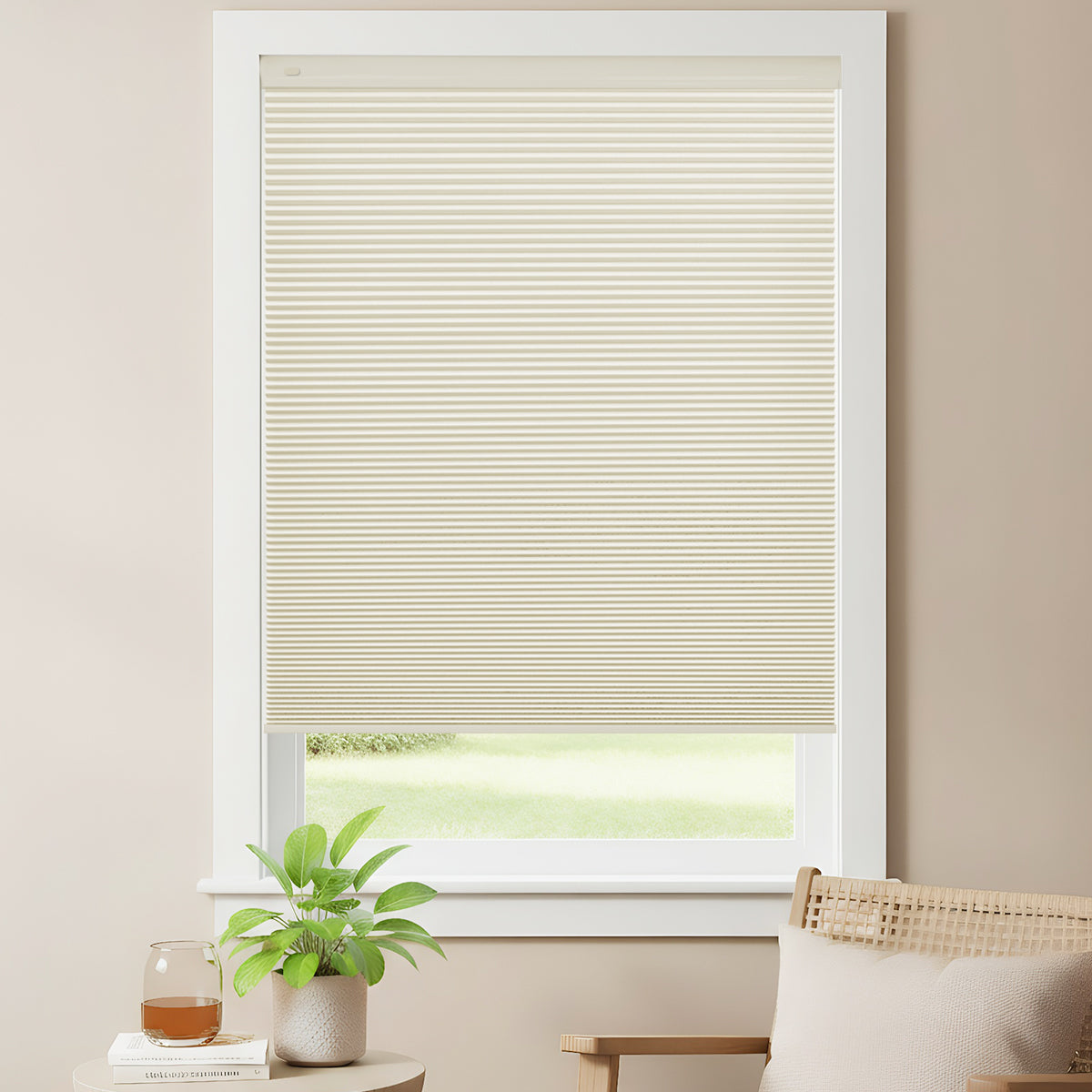 Custom No Drill Cordless Blackout Cellular Shades, Made to Measure Honeycomb Window Shades, Thermal Insulated, Child Safe