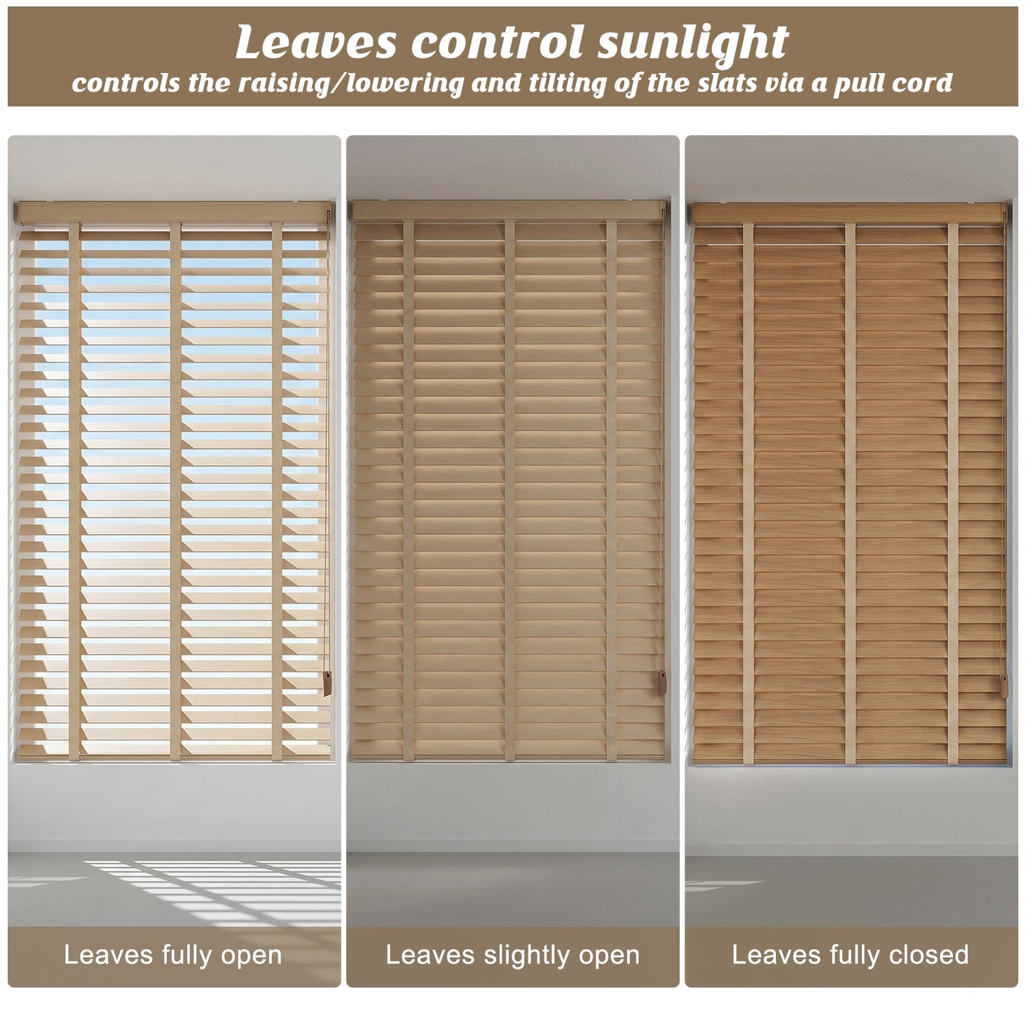 Custom Corded Wood Venetian Blinds | Waterproof Window Blinds for Bathroom, Kitchen & Office