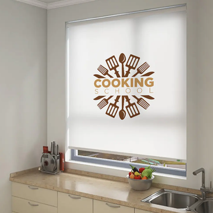 Custom Printed Blackout Roller Shades – No Drill Cordless Personalized Window Blinds Made to Measure