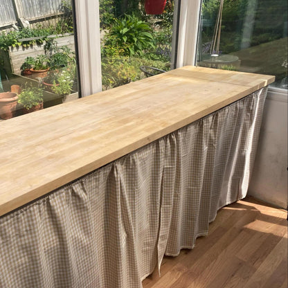 Plaid Light Brown Gingham Cafe Curtains - UDreamHome