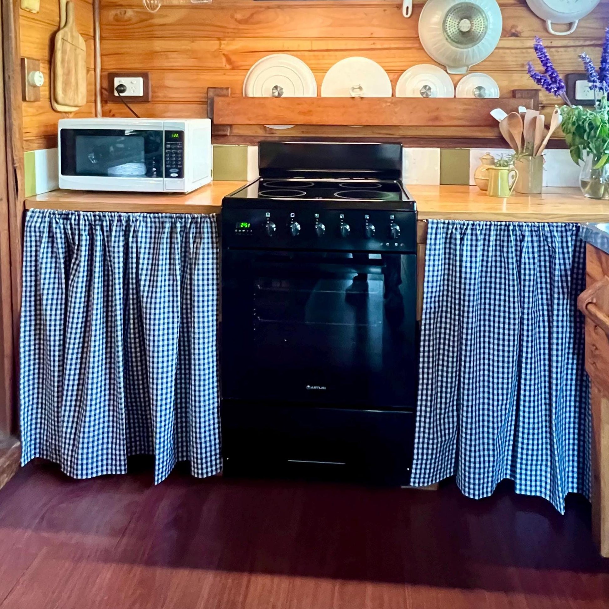 Plaid Light Brown Gingham Cafe Curtains - UDreamHome