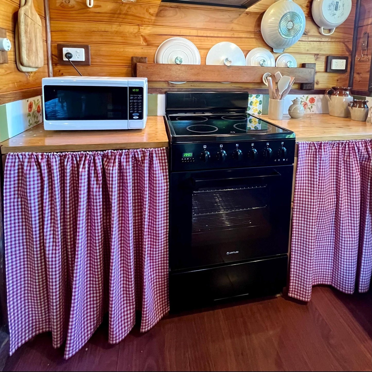 Plaid Light Brown Gingham Cafe Curtains - UDreamHome