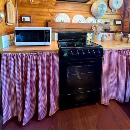 Plaid Light Brown Gingham Cafe Curtains - UDreamHome