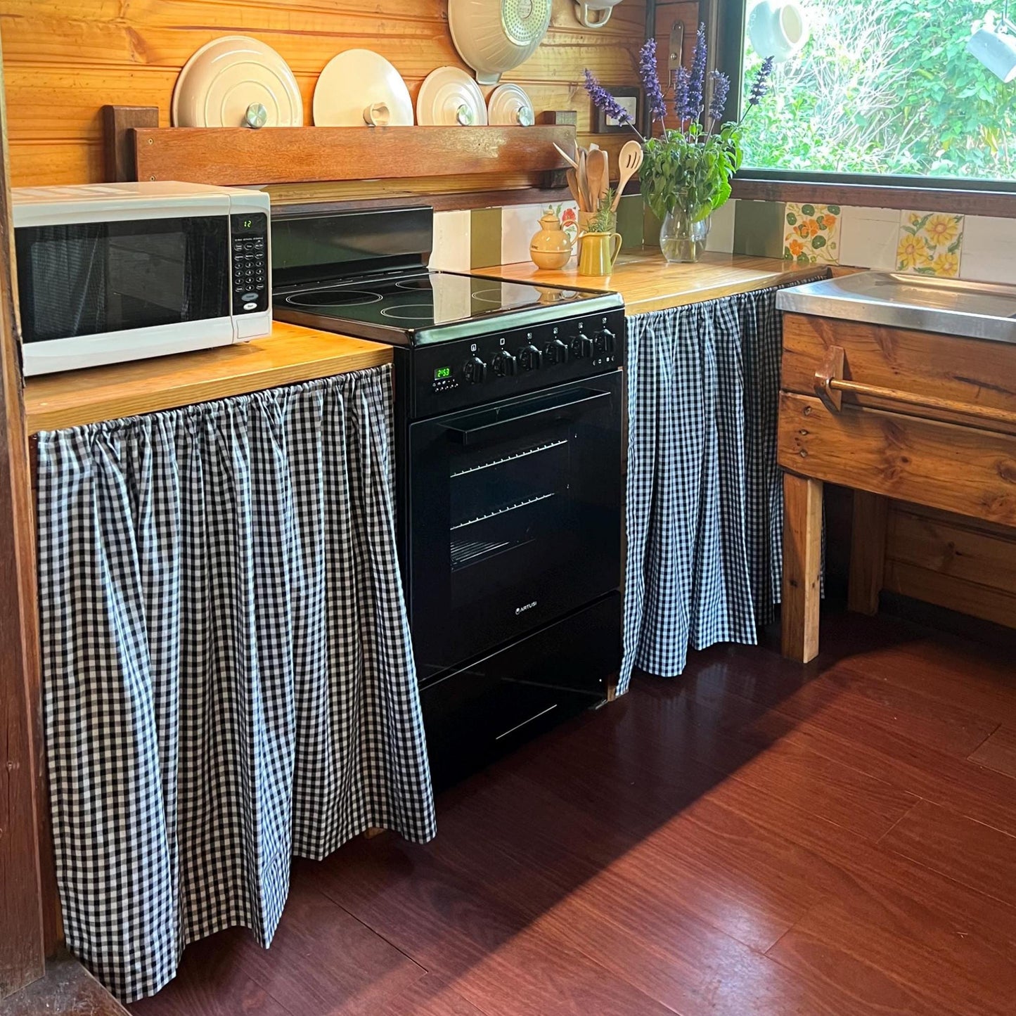 Plaid Light Brown Gingham Cafe Curtains - UDreamHome