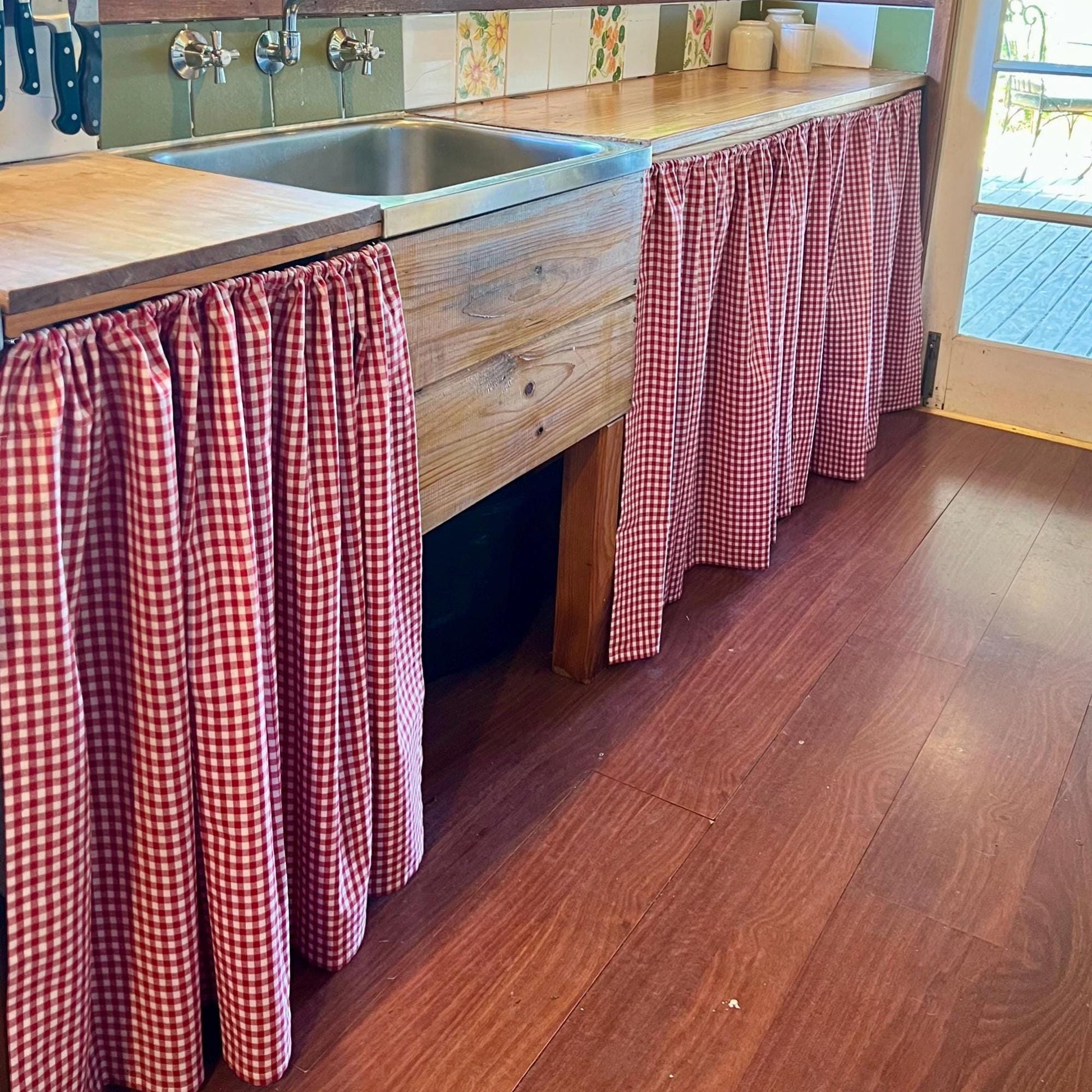 Plaid Light Brown Gingham Cafe Curtains - UDreamHome