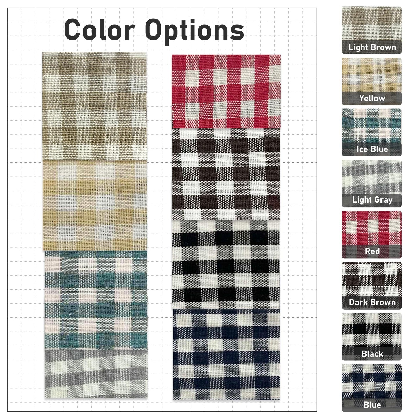 Plaid Light Brown Gingham Cafe Curtains - UDreamHome