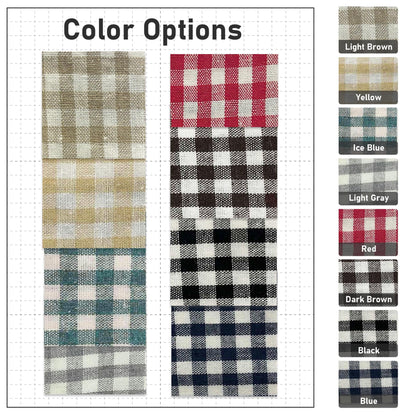 Plaid Light Brown Gingham Cafe Curtains - UDreamHome