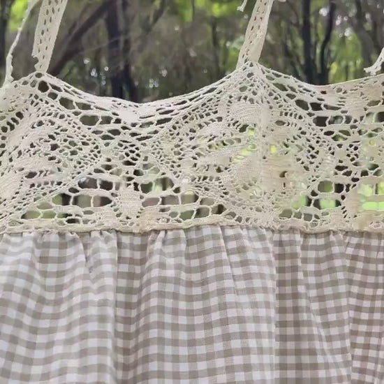Plaid Gingham Cafe Curtains: Farmhouse Checkered Cotton Linen Panel