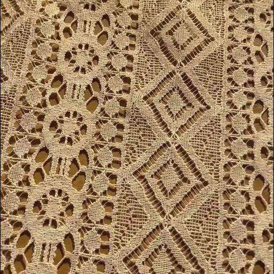 Vintage Crochet Hollow Lace Curtains, Boho Curtains, Cotton Lace Flower Curtain, Farmhouse Kitchen Sheer Curtain Panels for Window Treatment
