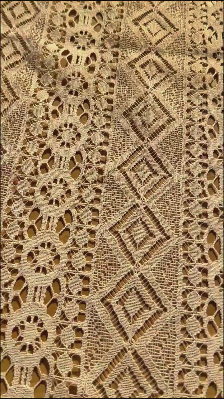 Vintage Crochet Hollow Lace Curtains, Boho Curtains, Cotton Lace Flower Curtain, Farmhouse Kitchen Sheer Curtain Panels for Window Treatment