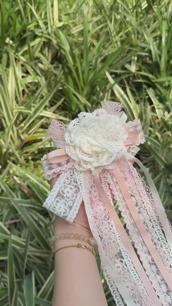 Shabby Chic Lace Valance: Rustic Pink Boho Window Curtain
