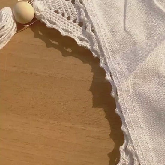 Vintage Crochet Heart Half Curtains, Pure White Cotton Hanging Strap Short Curtains, White Cafe Curtains, Farmhouse Kitchen Curtains, Gifts
