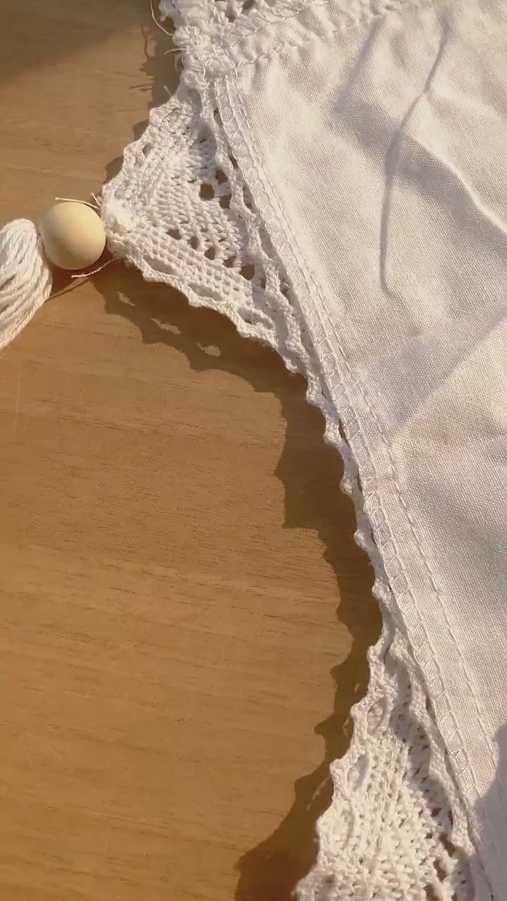 Vintage Crochet Heart Half Curtains, Pure White Cotton Hanging Strap Short Curtains, White Cafe Curtains, Farmhouse Kitchen Curtains, Gifts