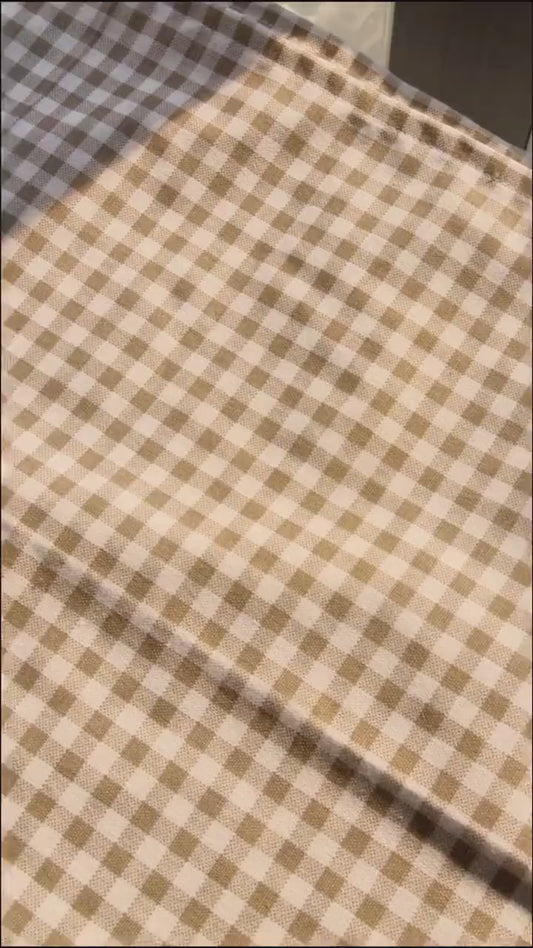 Green Plaid Cotton Linen Noren Curtain: Japanese Doorway Drape